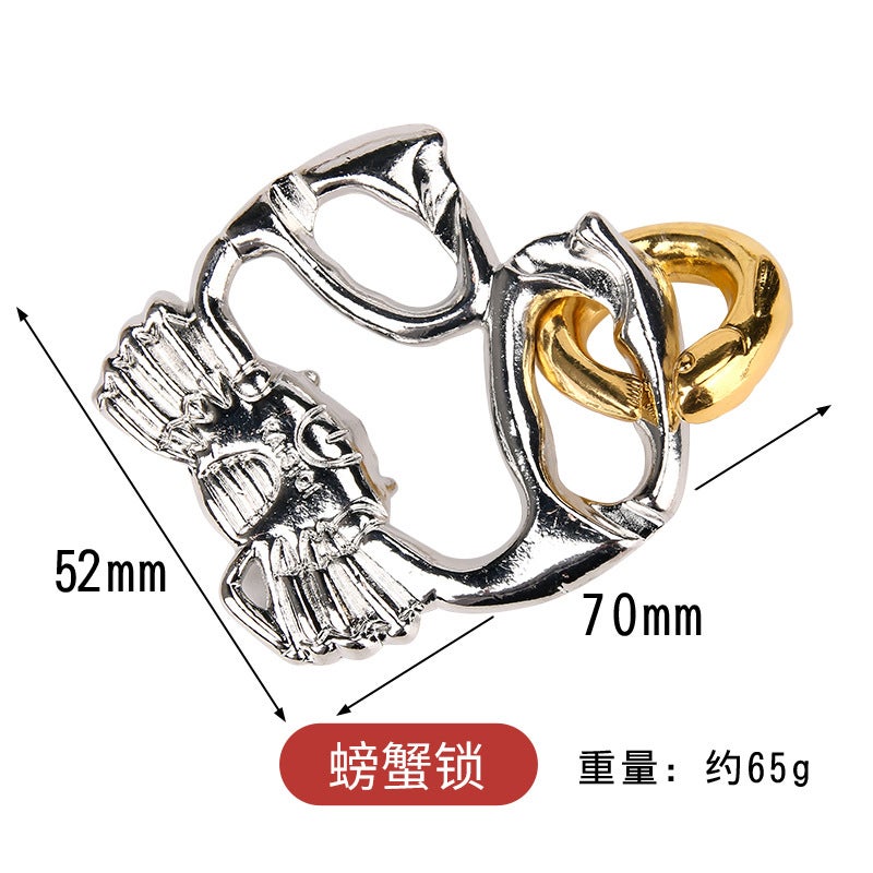 Luban Lock Brain Teaser Puzzle Gold Adult Puzzle High Iq Children'S Nine Linked Rings Educational Toy Magic Lock Needle - Image 1